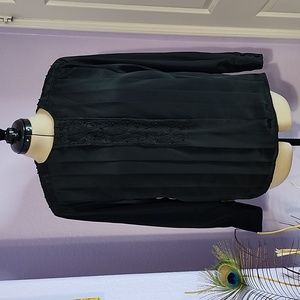 Beautiful Dividends Vintage Black Long Sleeve Beaded Blouse,  Size 12